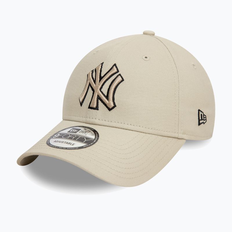 Cappello da baseball New Era Team Outline 9Forty New York Yankees beige chiaro 2