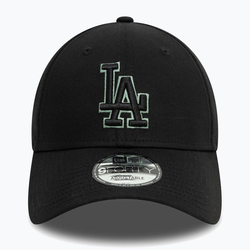 Cappello da baseball New Era Team Outline 9Forty Los Angeles Dodgers nero 2