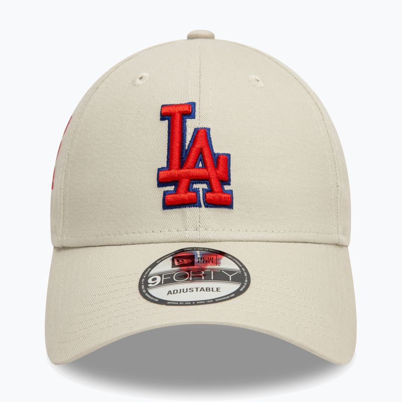 Cappello da baseball New Era Side Patch 9Forty Los Angeles Dodgers beige chiaro 2