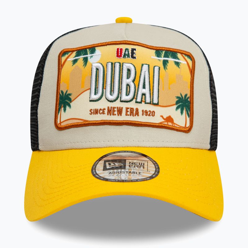 Cappello da baseball New Era Licence Plate Los Angeles Trucker beige chiaro 3