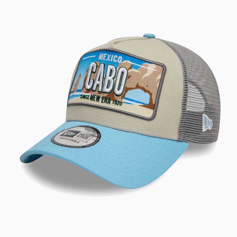 Cappello da baseball New Era Licence Plate Los Angeles Trucker beige chiaro 3