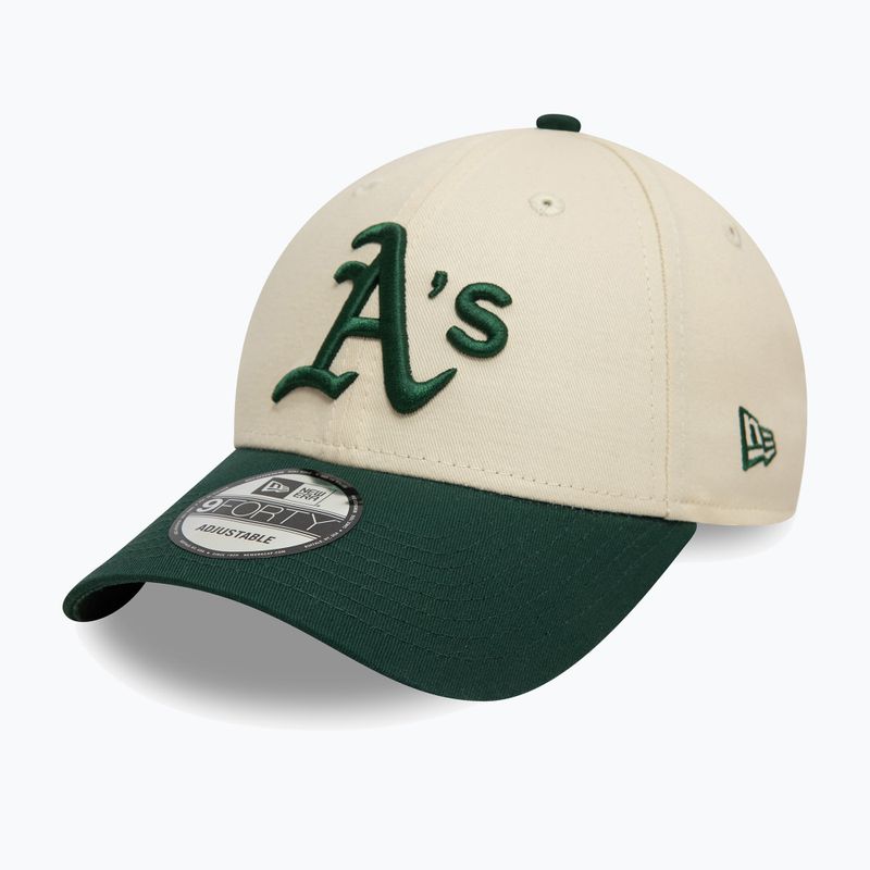 Cappello da baseball New Era Colourblock 9Forty Oakland Athletics beige chiaro 2