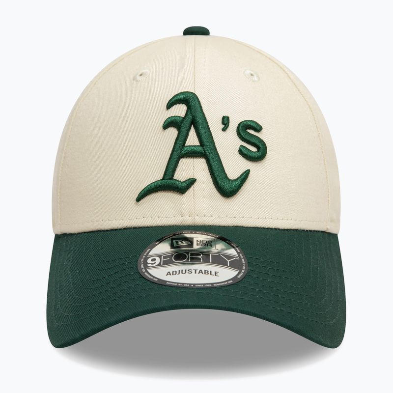 Cappello da baseball New Era Colourblock 9Forty Oakland Athletics beige chiaro 3