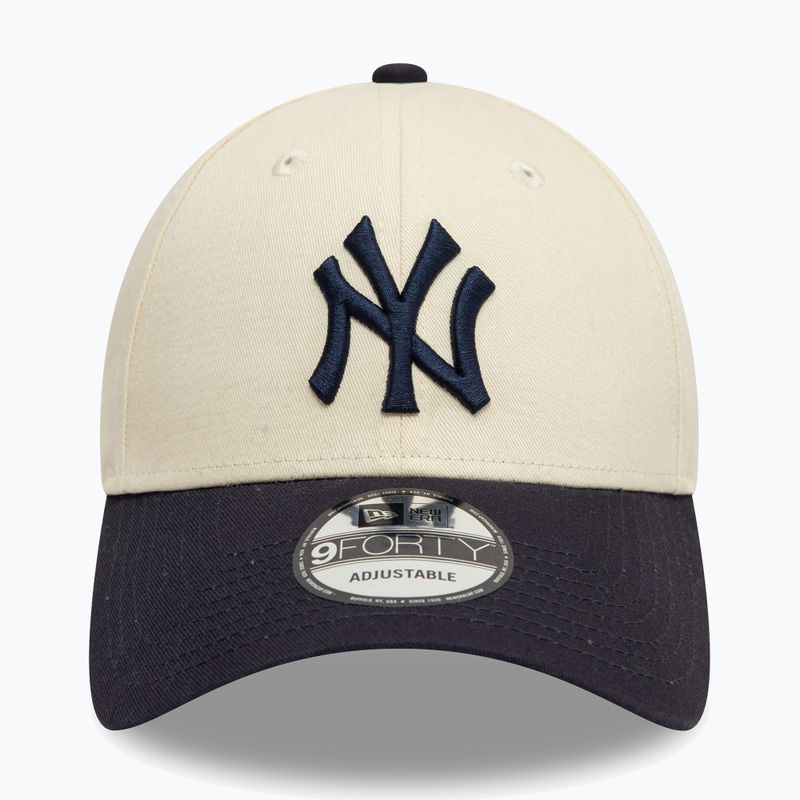 Cappello da baseball New Era Colourblock 9Forty New York Yankees beige chiaro 3
