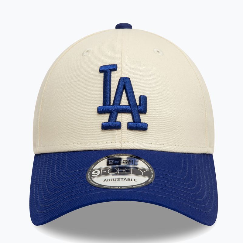 Cappello da baseball New Era Colourblock 9Forty Los Angeles Dodgers beige chiaro 2
