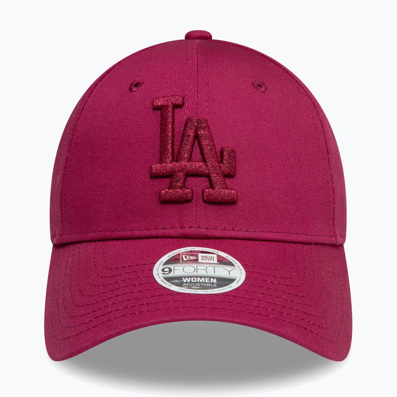 Cappello da baseball New Era Metallic Logo 9Forty Los Angeles Dodgers rosso scuro 3