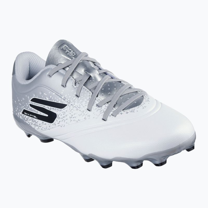 SKECHERS Razor 1.5 Youth Jr FG bianco/argento scarpe da calcio per bambini 8