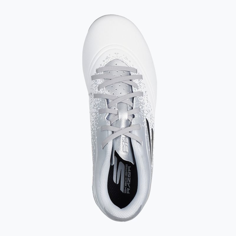 SKECHERS Razor 1.5 Youth Jr FG bianco/argento scarpe da calcio per bambini 11