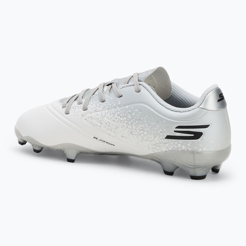 SKECHERS Razor 1.5 Youth Jr FG bianco/argento scarpe da calcio per bambini 3