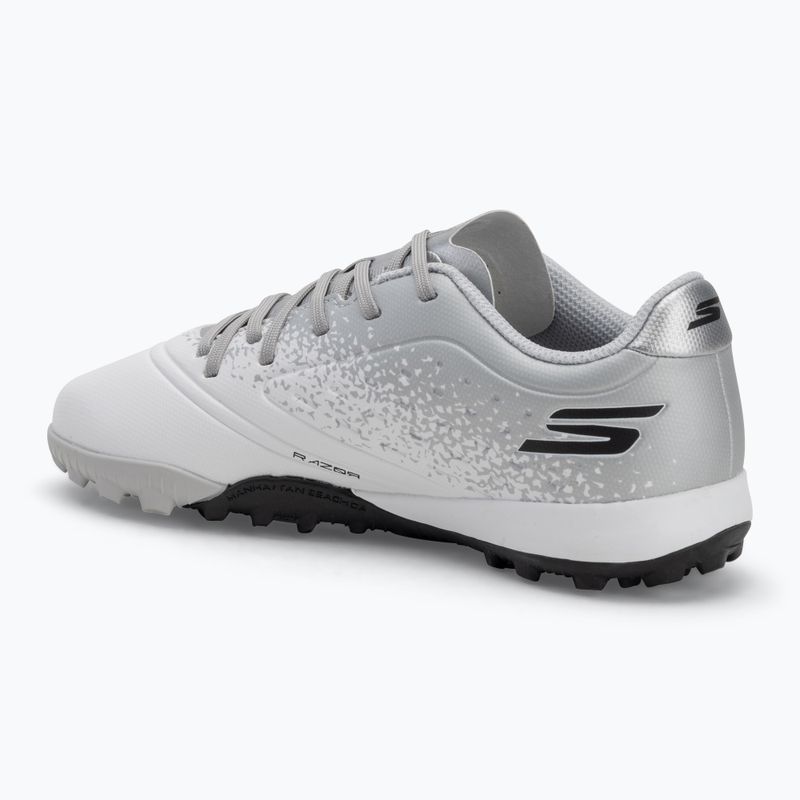SKECHERS Razor 1.5 Youth Jr TF bianco/argento scarpe da calcio per bambini 3