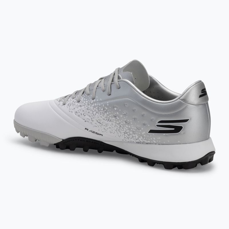 SKECHERS Razor 1.5 Academy TF scarpe da calcio uomo bianco/argento 3