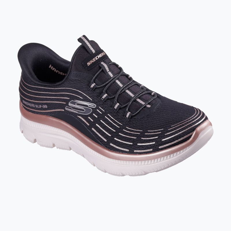 Scarpe da donna SKECHERS Summits Plus Soft Luster nero/oro rosa 8