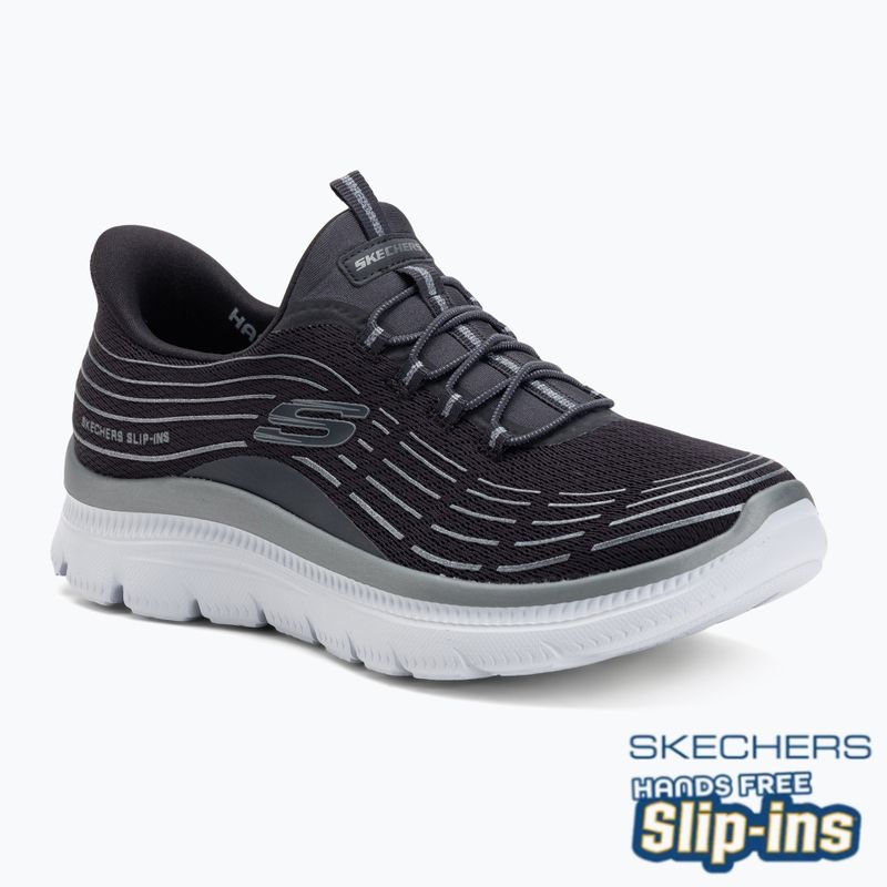 Scarpe da donna SKECHERS Summits Plus Soft Luster carbone/argento