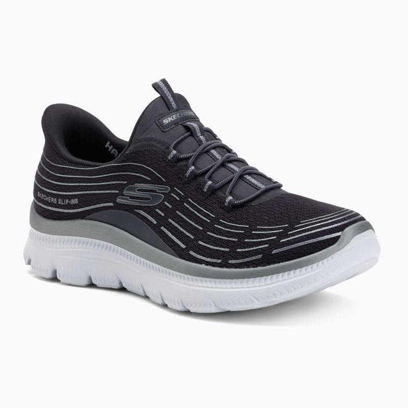 Scarpe da donna SKECHERS Summits Plus Soft Luster carbone/argento