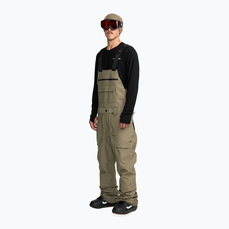 Pantaloni da snowboard uomo Volcom Roan Bib Overall military 5