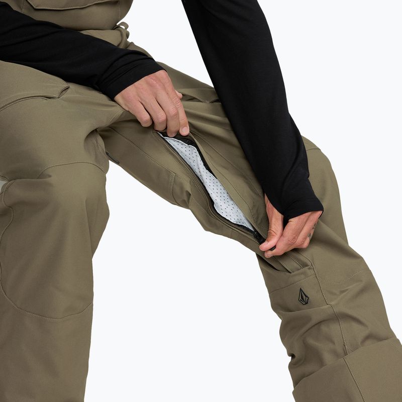 Pantaloni da snowboard uomo Volcom Roan Bib Overall military 9