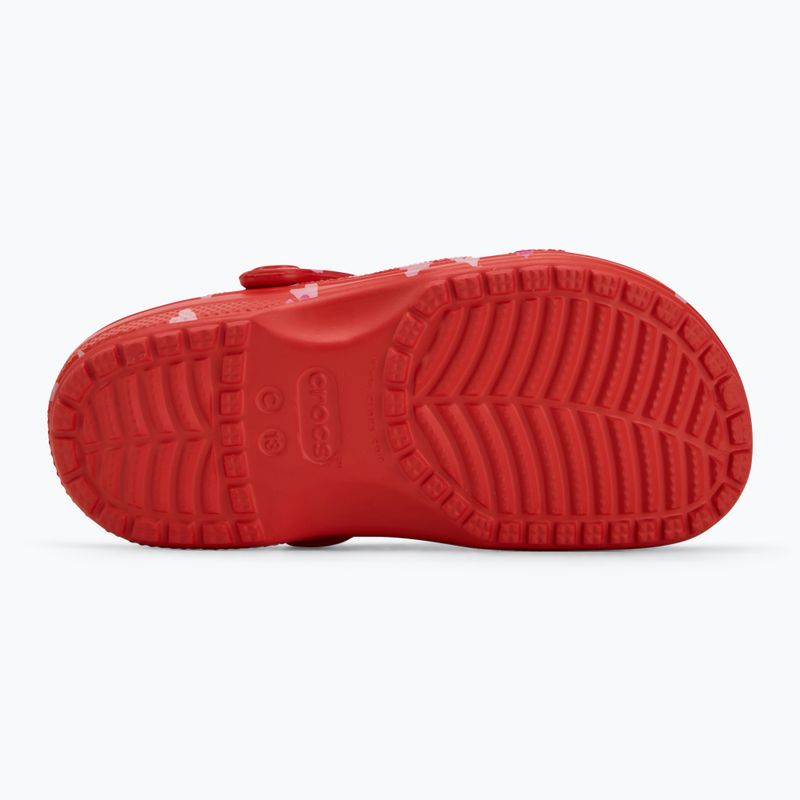 Zoccolo Crocs Classic Valentines Day per bambini rosso ciliegia 5