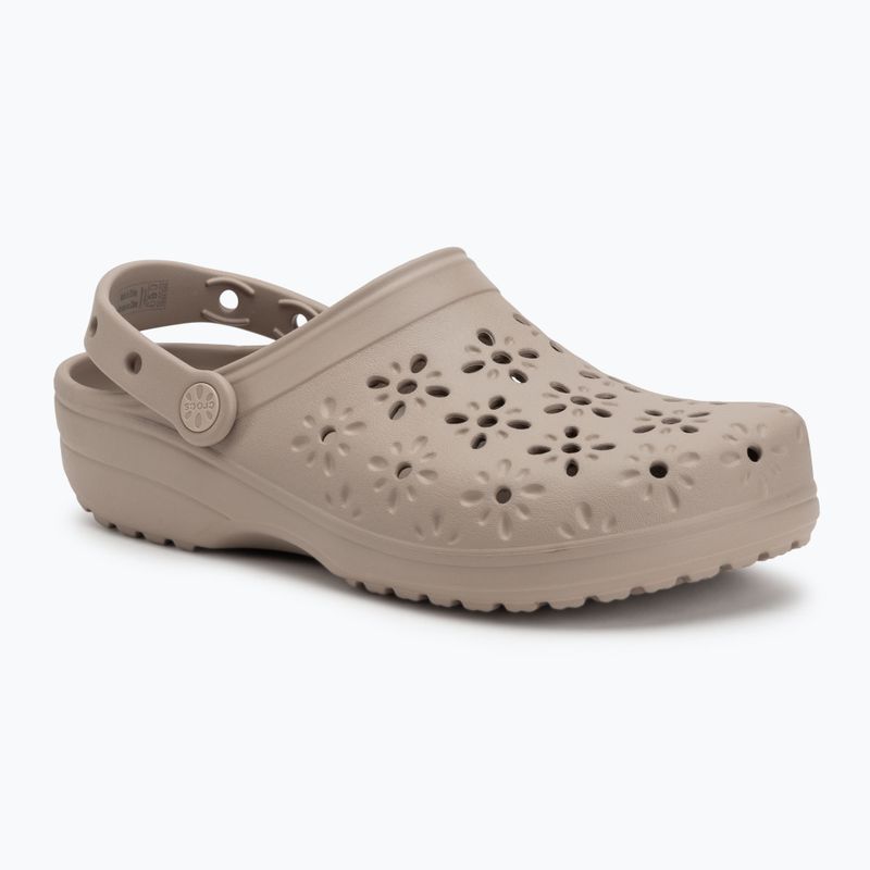 Crocs Classic Floral Cutout Clog infradito taupe 2