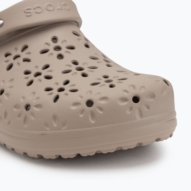 Crocs Classic Floral Cutout Clog infradito taupe 8