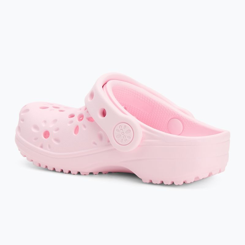 Crocs Classic Floral Cutout Clog Kids Toddler infradito rosa latte 4