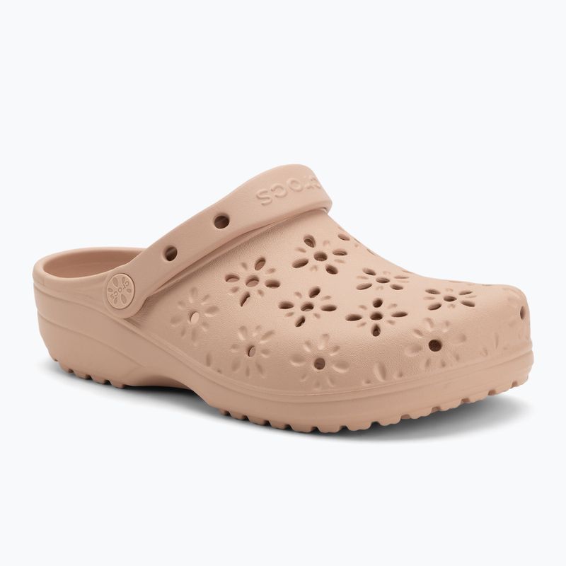 Sabot Crocs Classic Floral Cutout Clog pink caramel 2