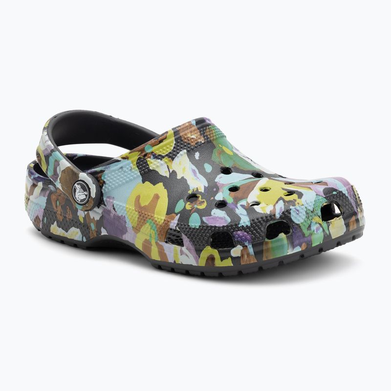 Ciabatte Crocs Classic Painted Floral black sand 2