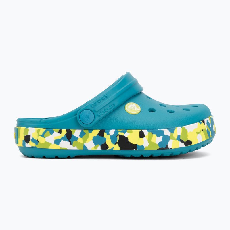 Ciabatte per bambini Crocs Crockband Glow Confetti Band turbo teal/multi 3