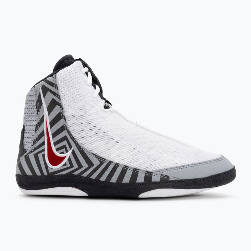 Nike Inflict 4 SE scarpa da wrestling bianco/university red/grigio lupo/antracite 2