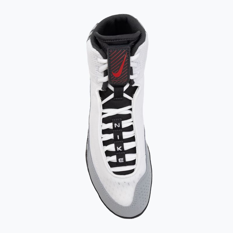Nike Inflict 4 SE scarpa da wrestling bianco/university red/grigio lupo/antracite 5