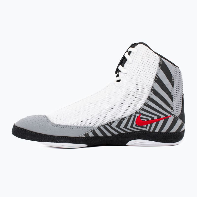 Nike Inflict 4 SE scarpa da wrestling bianco/university red/grigio lupo/antracite 2