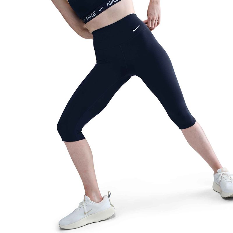 Leggings donna Nike One High Waisted Capri midnight navy/bianco 4