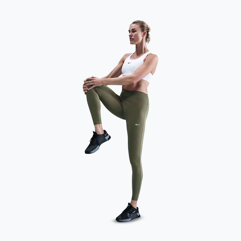 Leggings donna Nike One High-Waisted medium olive/white
