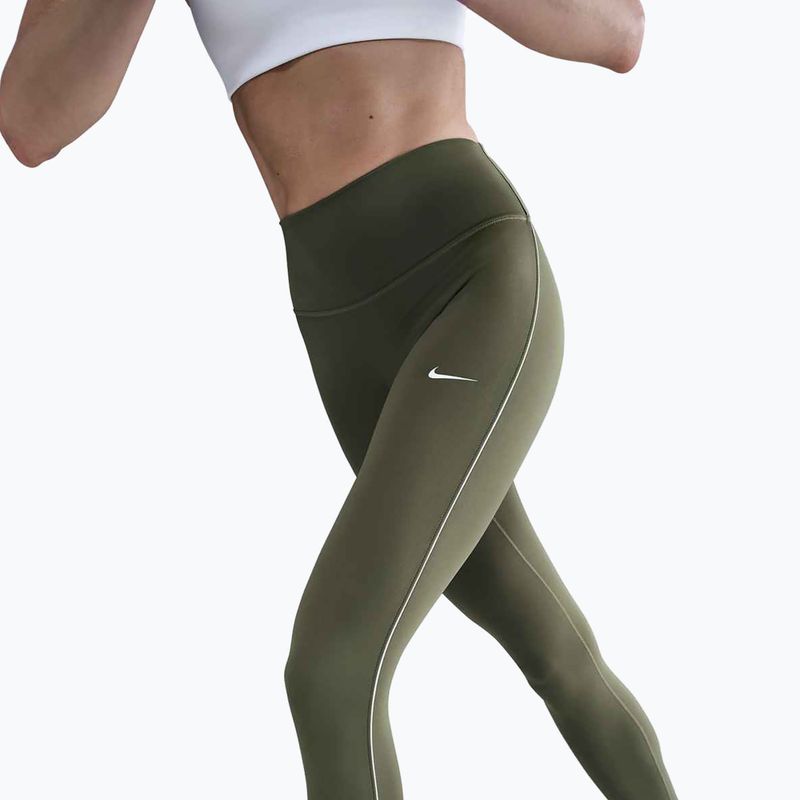 Leggings donna Nike One High-Waisted medium olive/white 3