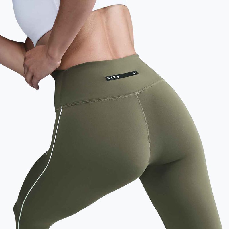 Leggings donna Nike One High-Waisted medium olive/white 4