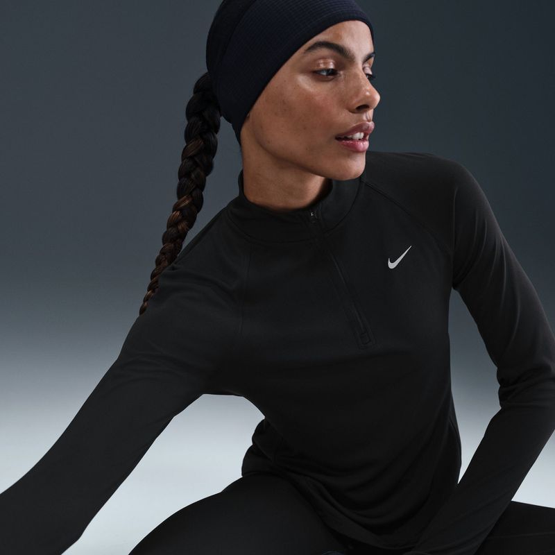 Maglia a maniche lunghe da running da donna Nike Tempo Swoosh Run Dri-Fit 1/4-Zip black/white 4
