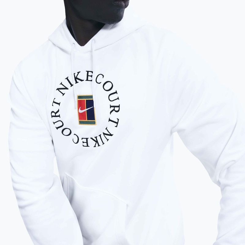 Felpa da tennis da uomo Nike Court Dri-Fit Heritage French Terry Hoodie white/black 6