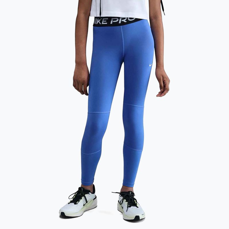 Leggings da bambino Nike Pro Dri-FIT blu cometa/nero/bianco