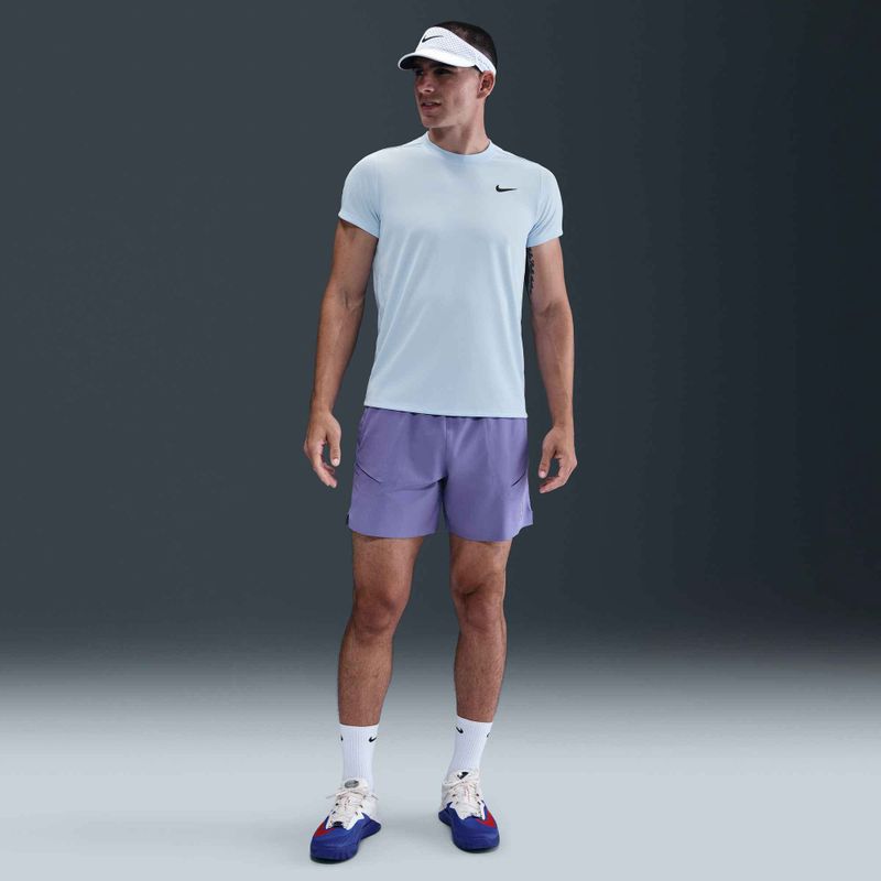 Maglietta da tennis Nike Court Dri-Fit Victory uomo blu celestino/nero 5