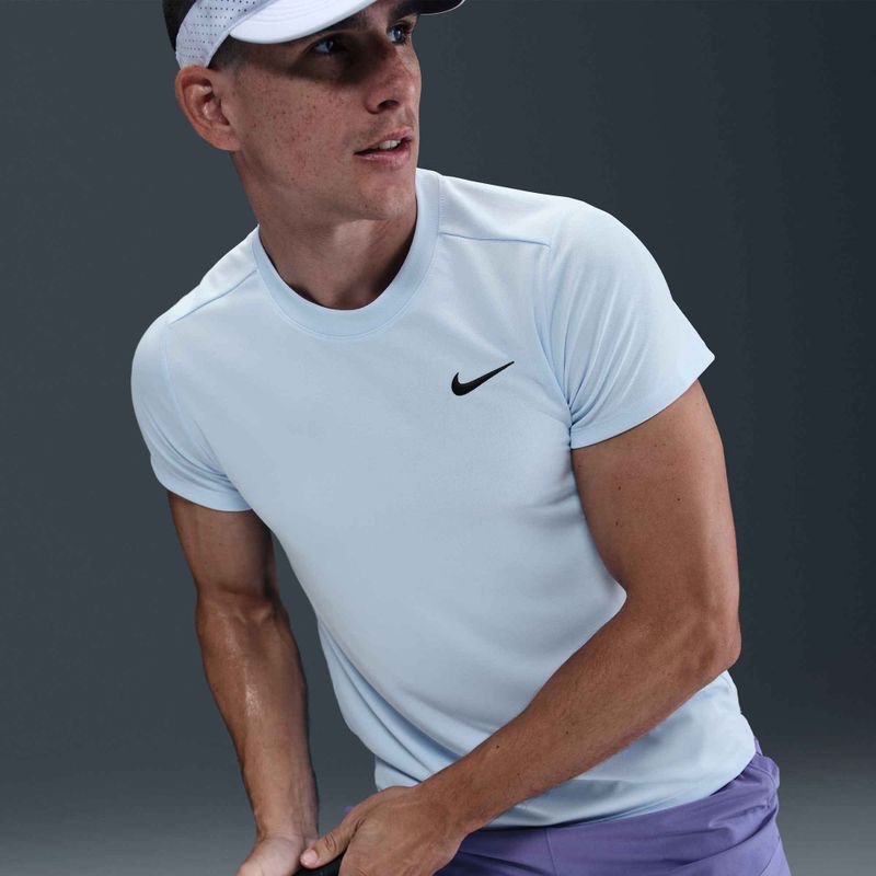 Maglietta da tennis Nike Court Dri-Fit Victory uomo blu celestino/nero 7