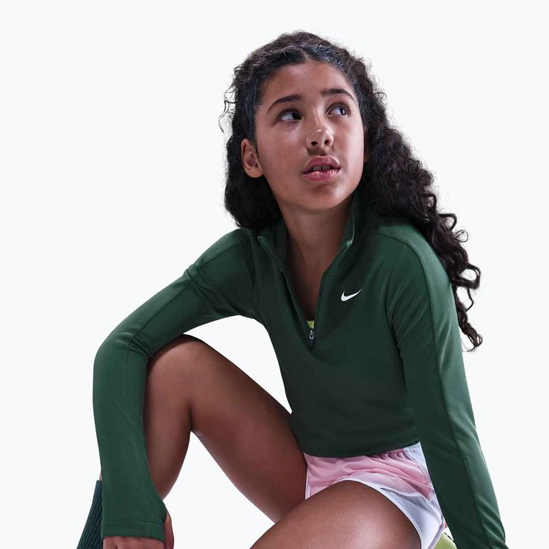 Maglia a maniche lunghe da allenamento per bambino Nike Dri-Fit 1/4 Zip fir/white 6