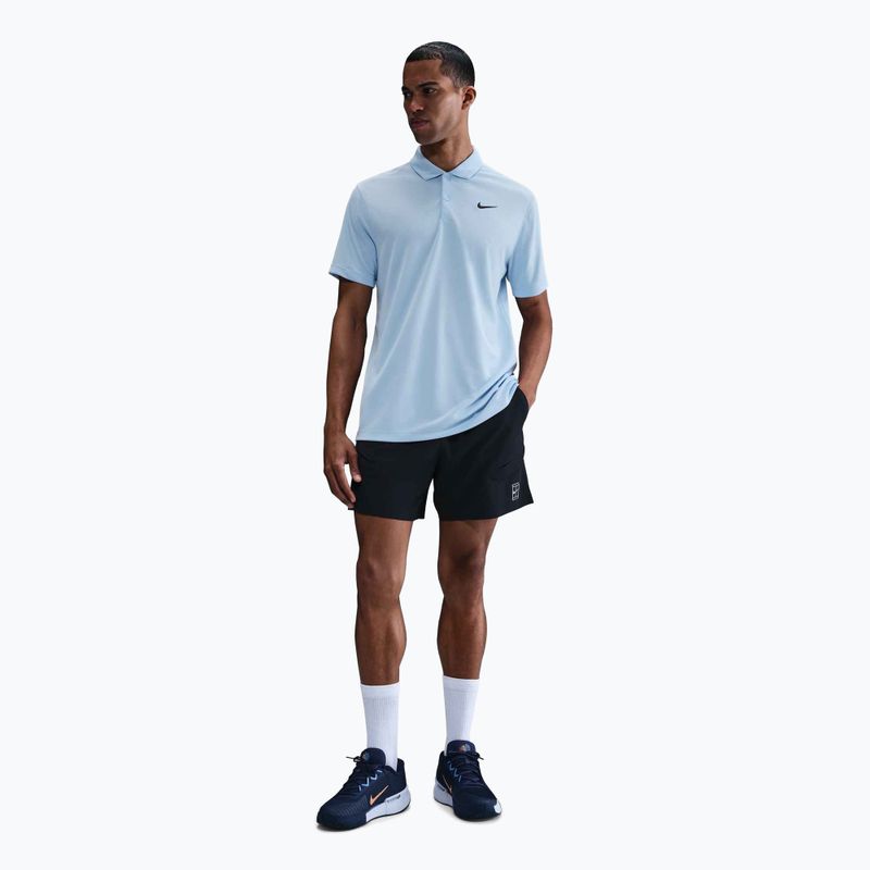 Maglietta da tennis da uomo Nike Court Dri-Fit Polo Solid blu celeste/nero 2