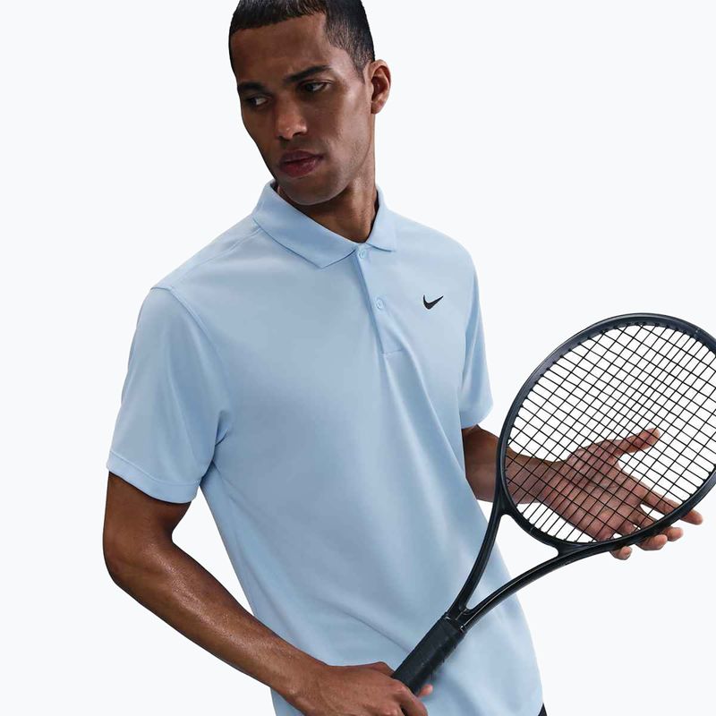 Maglietta da tennis da uomo Nike Court Dri-Fit Polo Solid blu celeste/nero 5