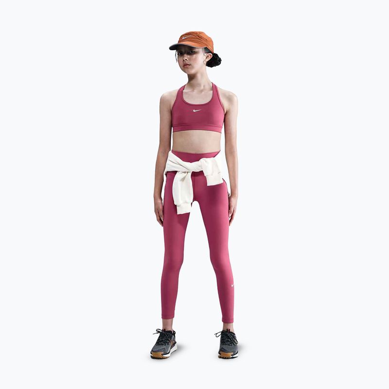 Leggings bambini Nike One Dri-Fit High-Waisted sweet beet/white 2
