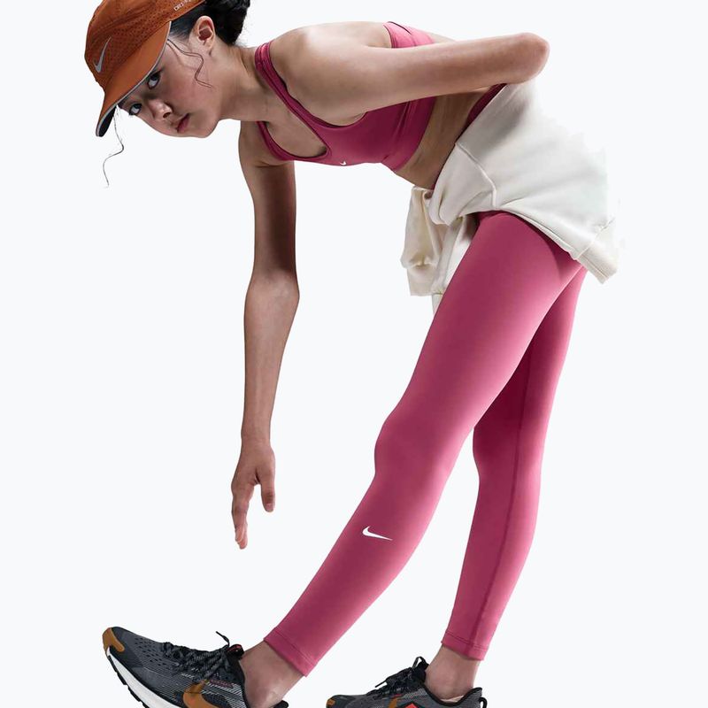 Leggings bambini Nike One Dri-Fit High-Waisted sweet beet/white 5