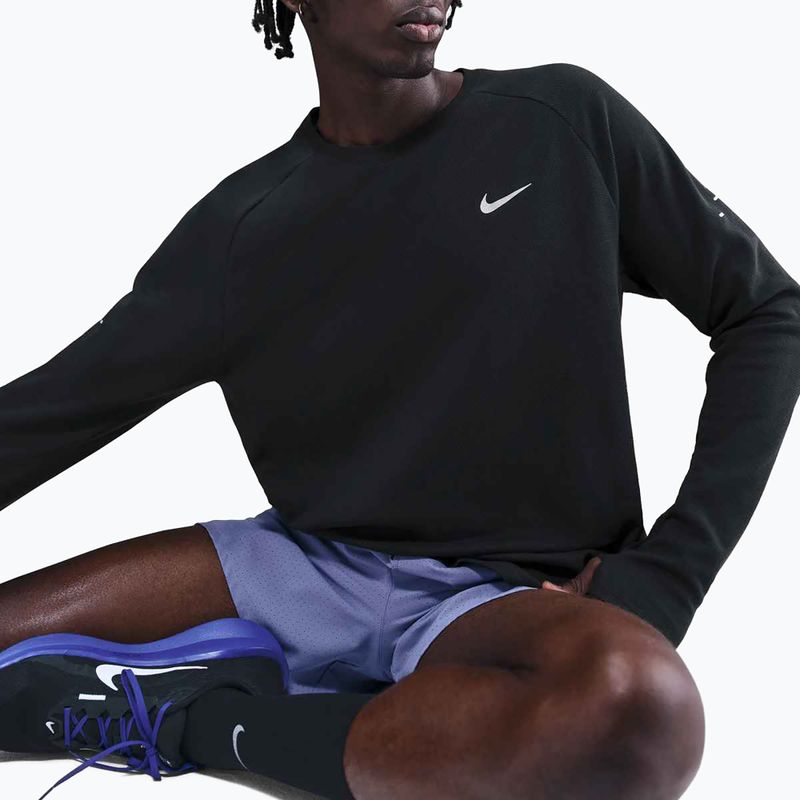 Uomo Nike Stride Dri-Fit Waffle Crew running a maniche lunghe nero 6