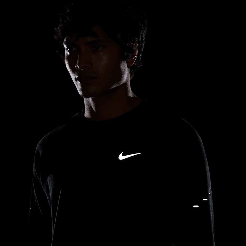 Uomo Nike Stride Dri-Fit Waffle Crew running a maniche lunghe nero 7