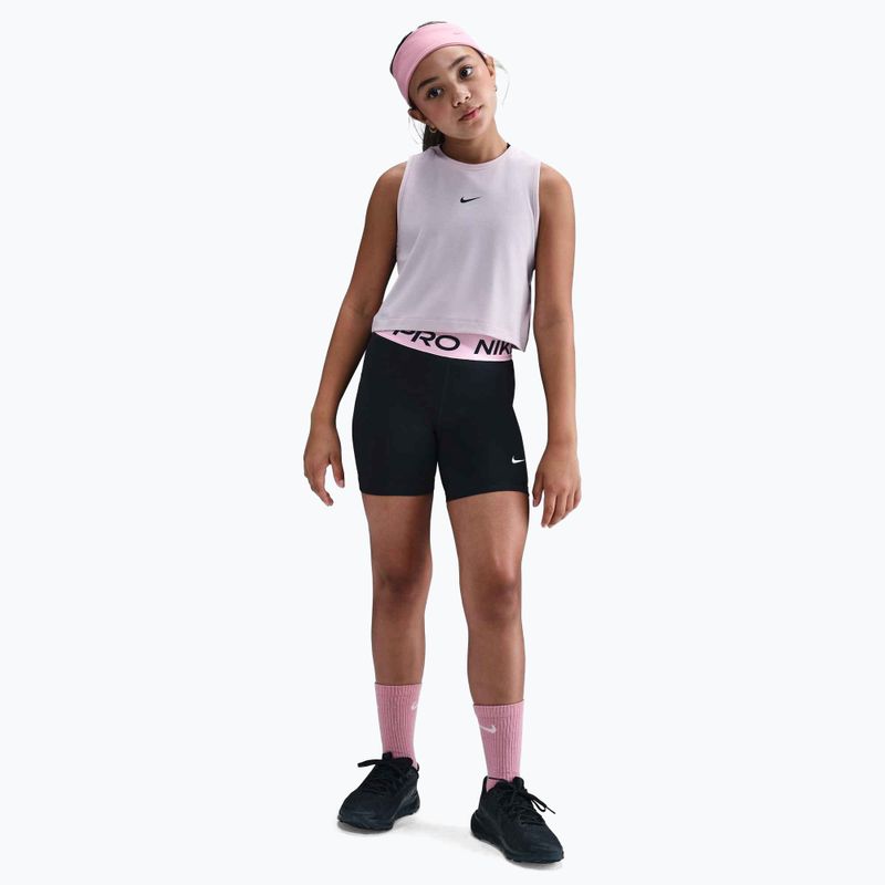 Pantaloncini Nike Pro Dri-Fit 5" da bambino nero/med soft pink/bianco 2