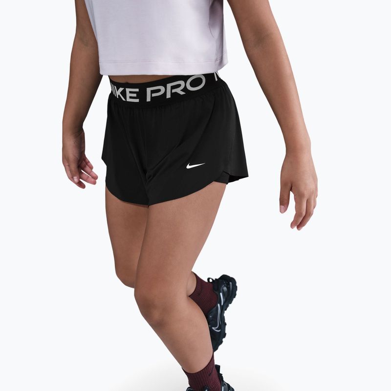 Pantaloncini bambini Nike Pro Dri-Fit 2in1 black/black/white 4