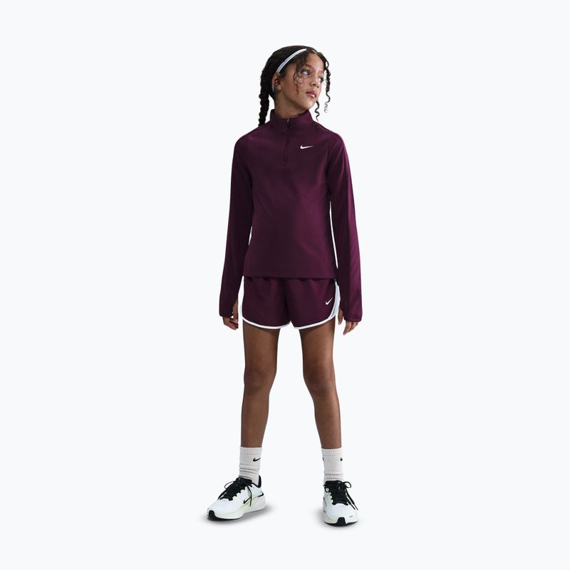 Maglia a maniche lunghe da allenamento per bambini Nike Dri-Fit 1/4 Zip bordeaux/white 2