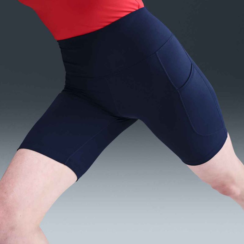 Pantaloncini Nike One a vita alta 8" Biker da donna, midnight navy 11